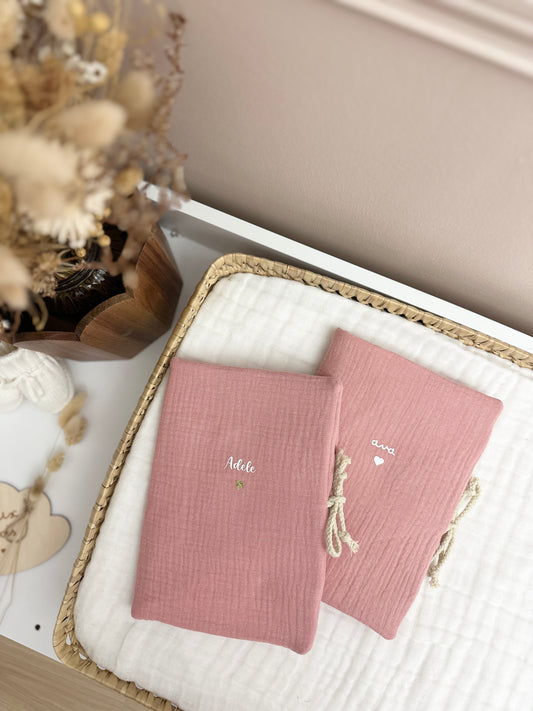Protège carnet de santé - Rose Marsala