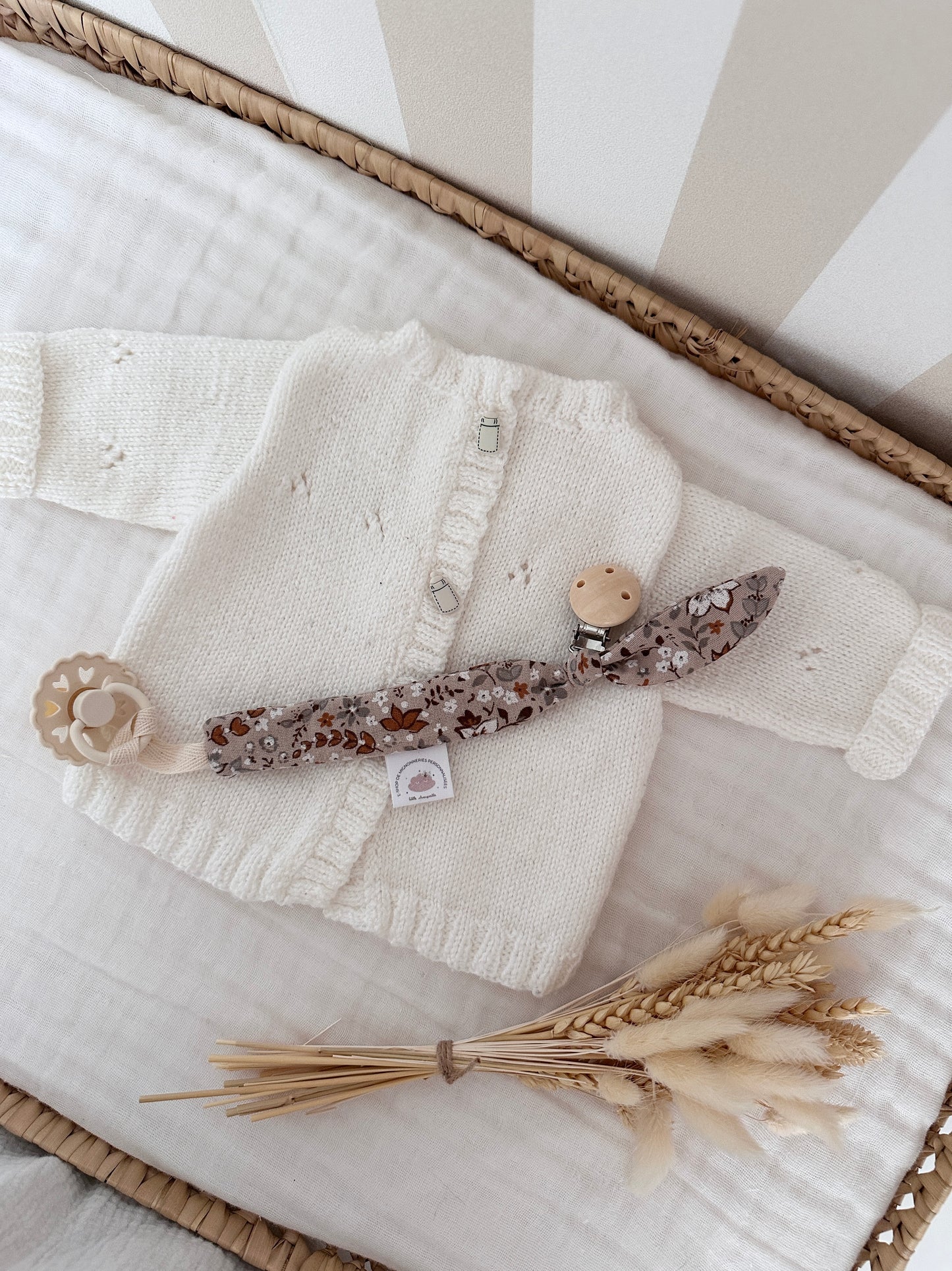 Attache tétine personnalisé - fleurs d’automne