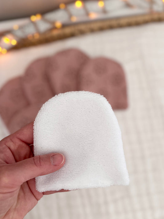 Lingettes lavables (lot de 7) - velours côtelé vieux roses fleurs