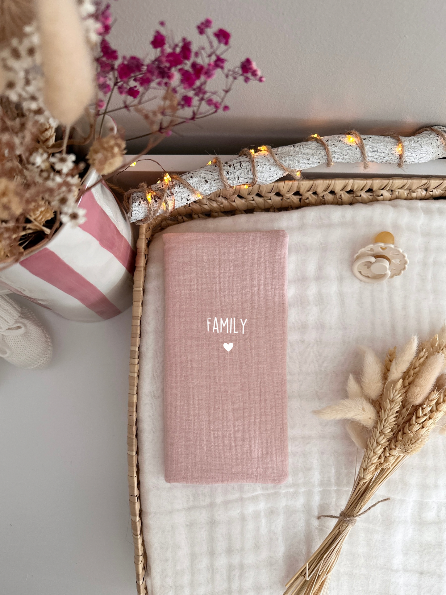 Protège livret de famille - Rose pétale