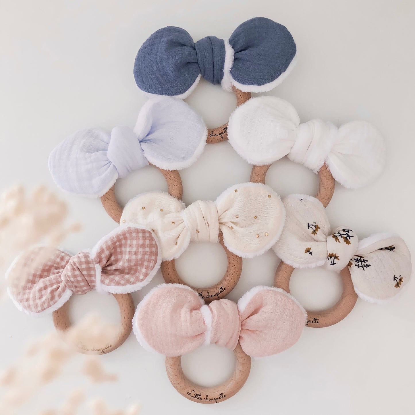 Hochet noeud - Rose blush