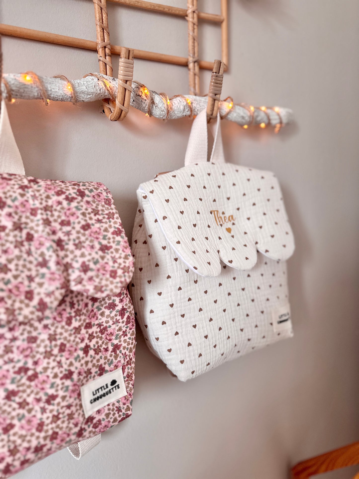 Sac à dos bébé personnalisable - Léopard blanc