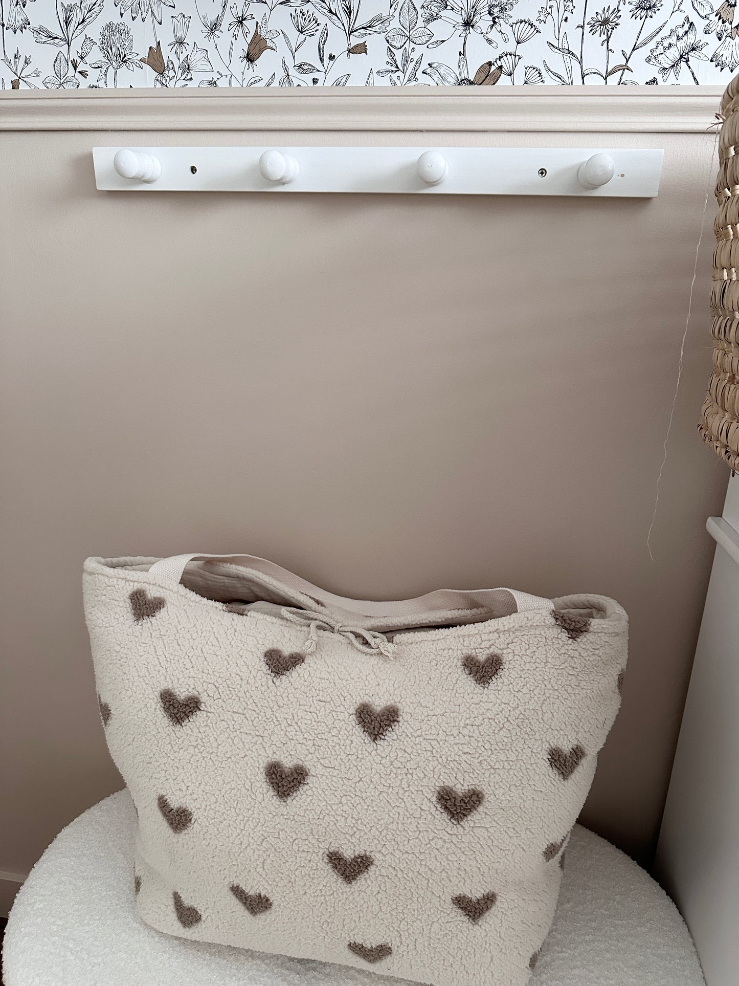 Sac cabas XL - Moumoute coeurs sable