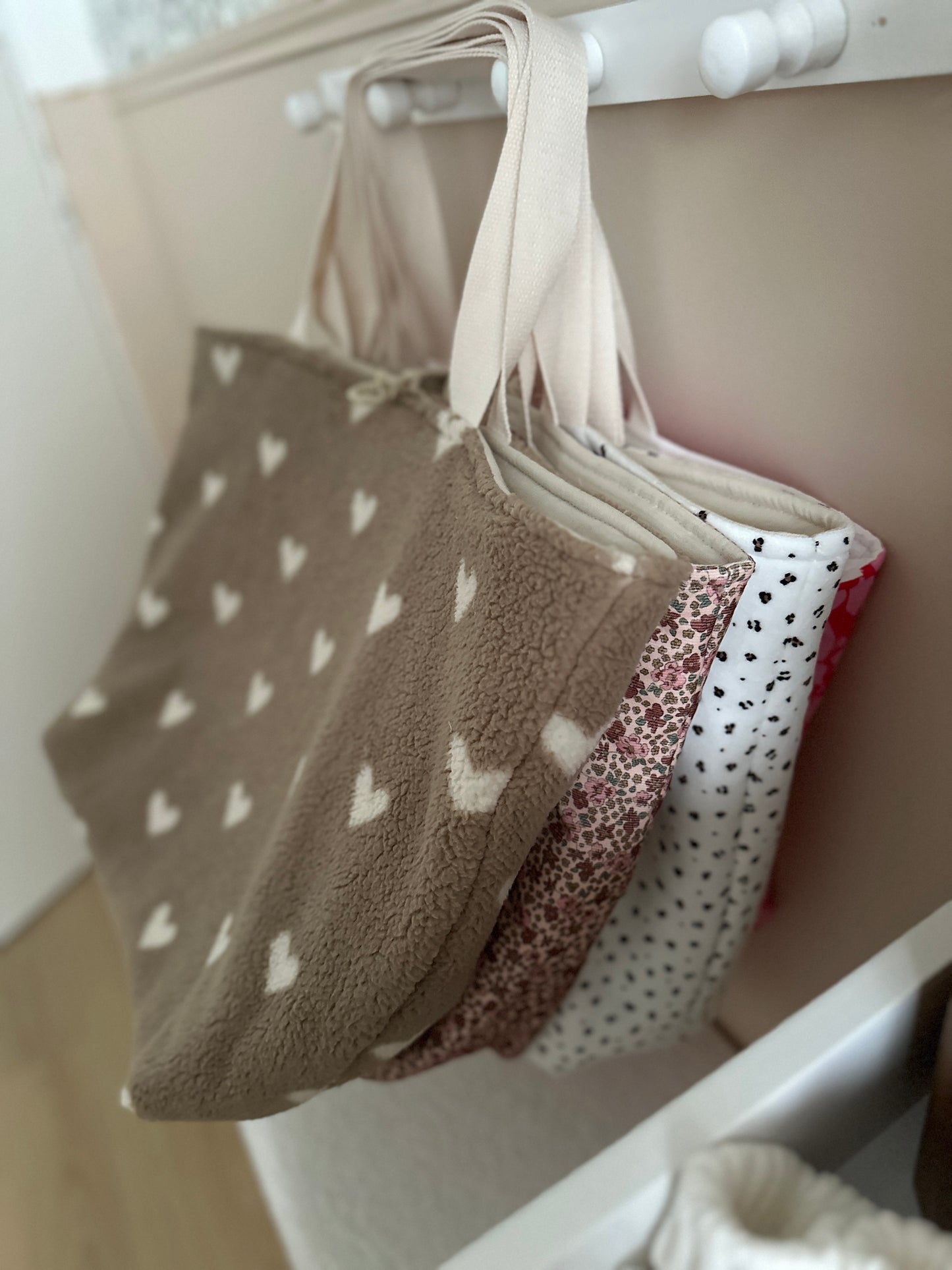 Sac cabas XL - Moumoute coeurs sable