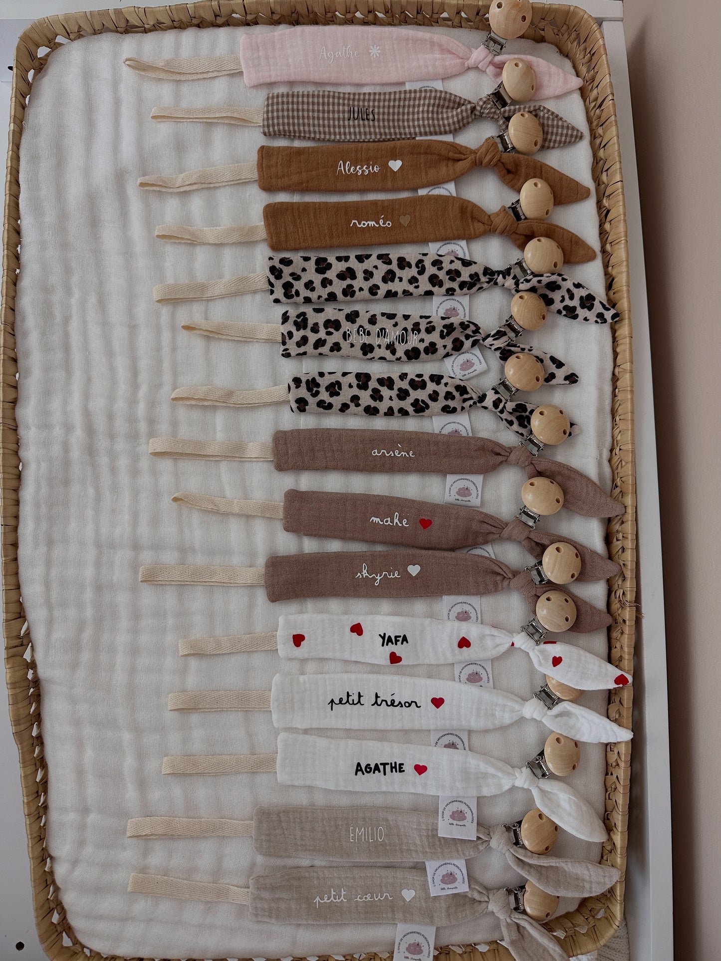 Attache tétine personnalisé - Crème