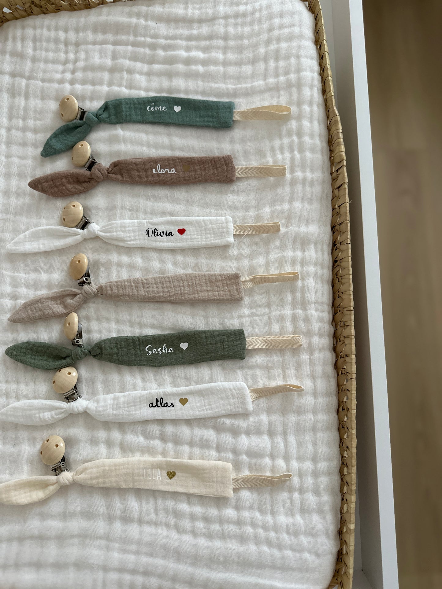 Attache tétine personnalisé - Moka