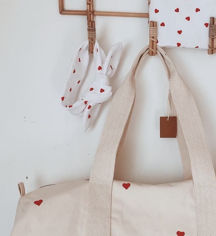 Bandeau bébé - Coeurs rouges