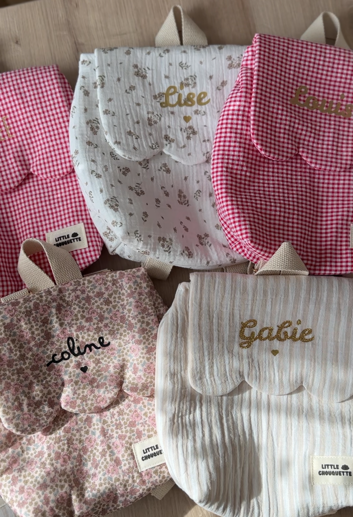 Sac à dos bébé personnalisable -  Tissus au choix
