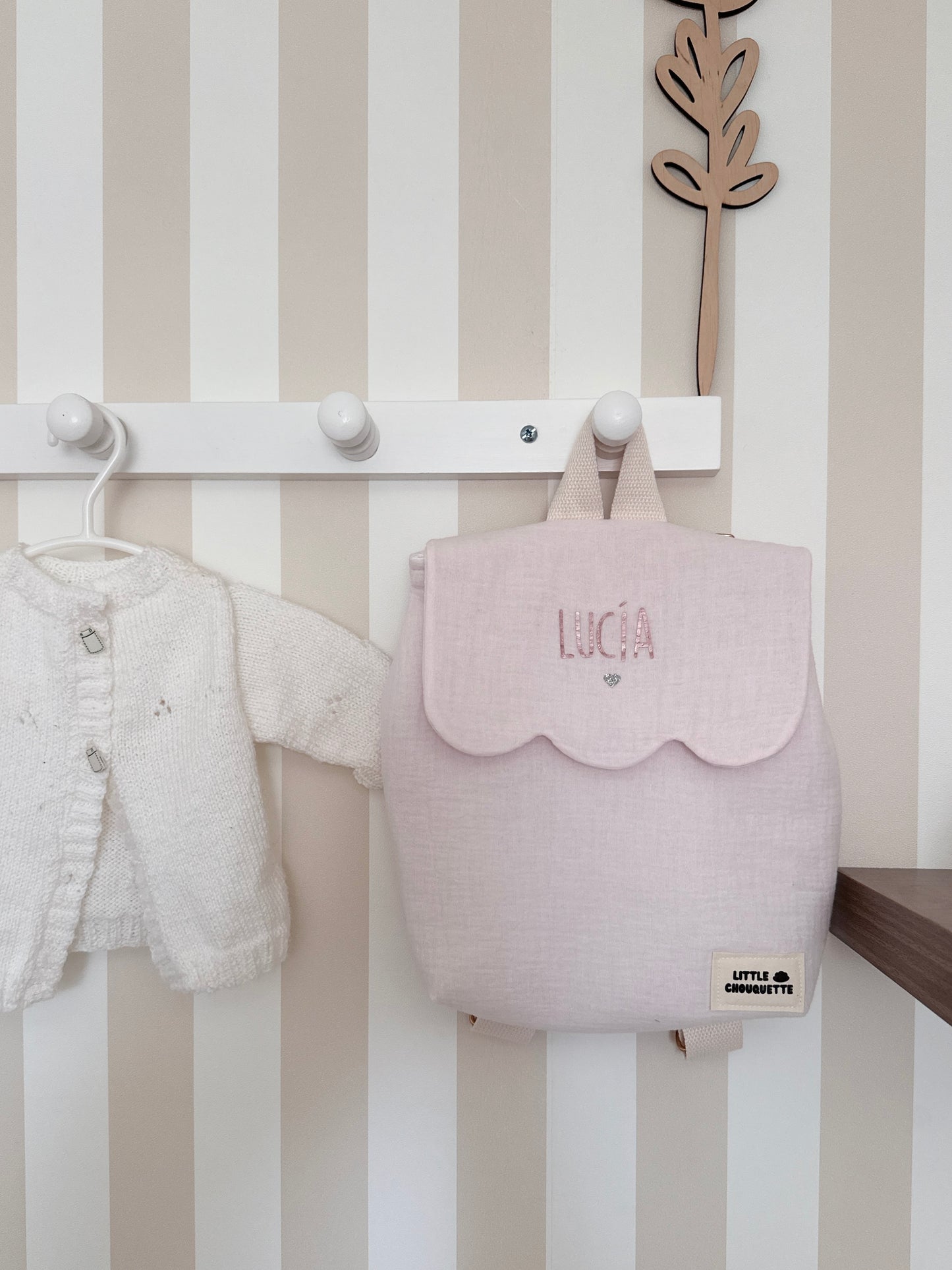 Sac à dos bébé personnalisable - Rose blush