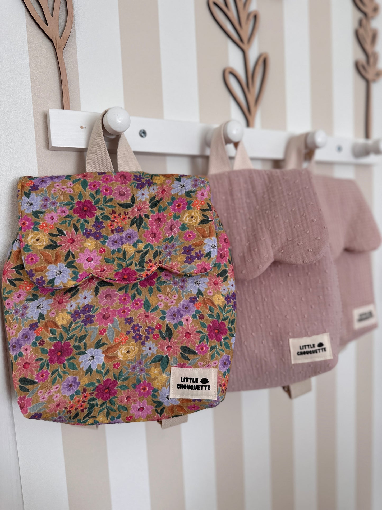 Sac à dos bébé personnalisable - Fleurs multicolores