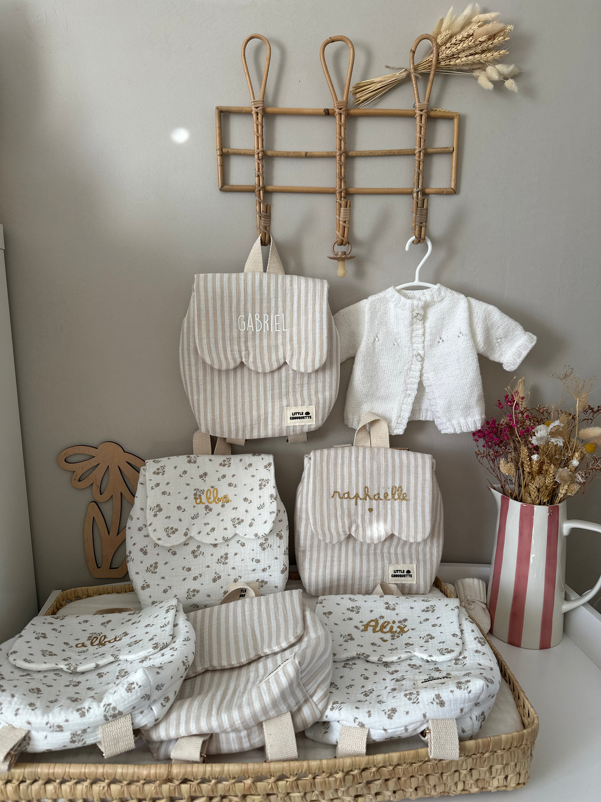 Sac à dos bébé personnalisable -  Tissus au choix