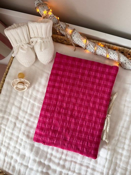 Protège carnet de santé - vichy rose fuschia 🩷❤️
