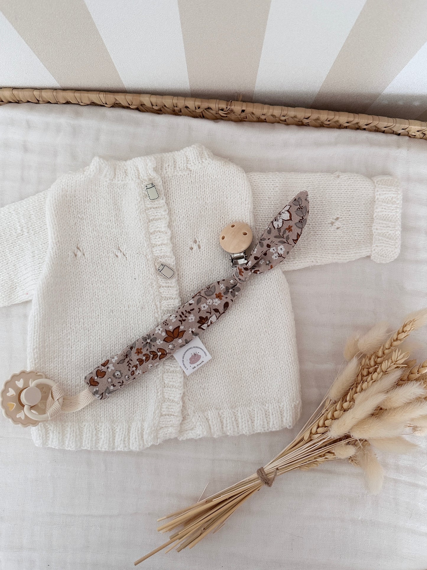 Attache tétine personnalisé - fleurs d’automne