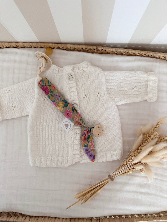 Attache tétine personnalisé - Fleurs multicolores