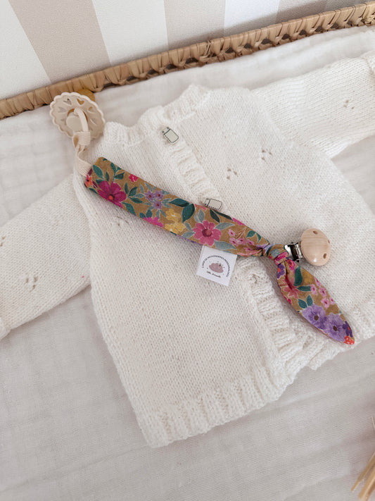 Attache tétine personnalisé - Fleurs multicolores