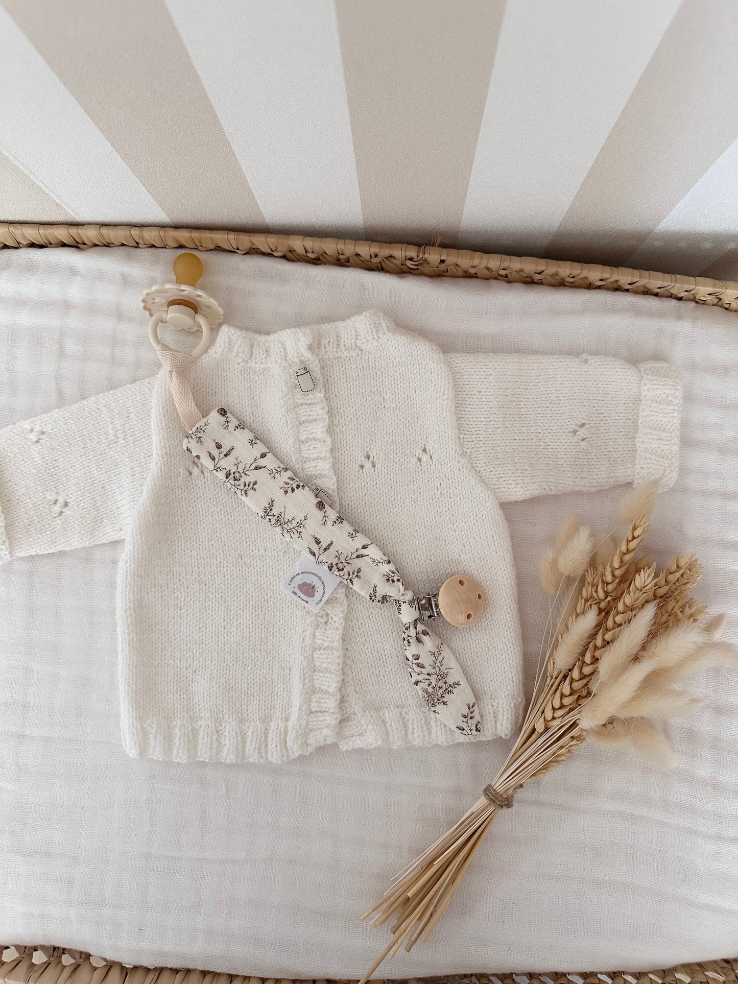 Attache tétine personnalisé - Branche taupe
