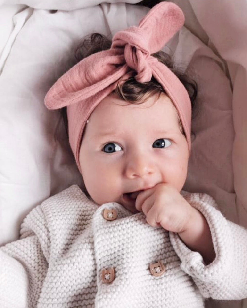 Bandeau bébé - Rose marsala