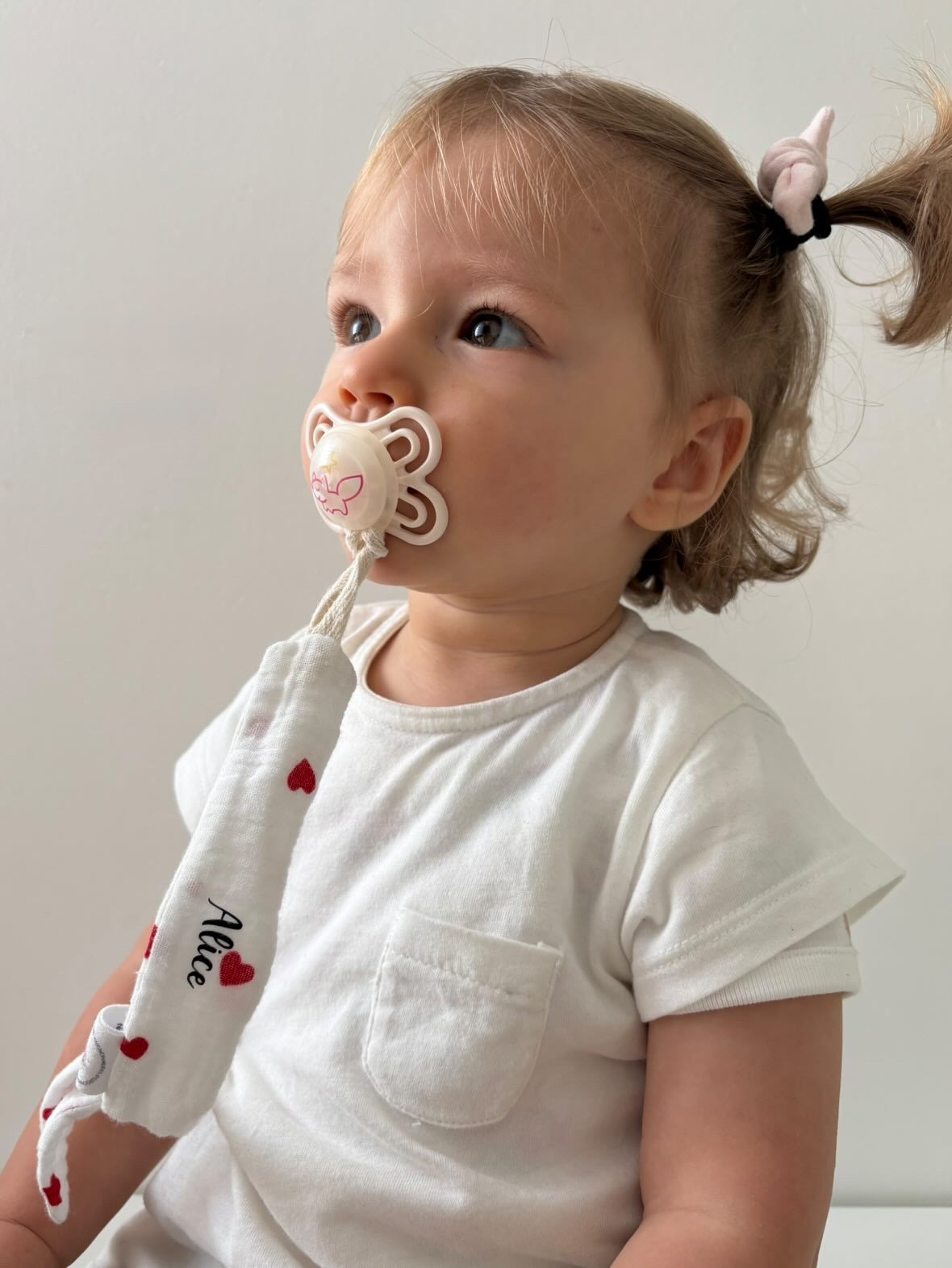Attache tétine personnalisé - Coeurs