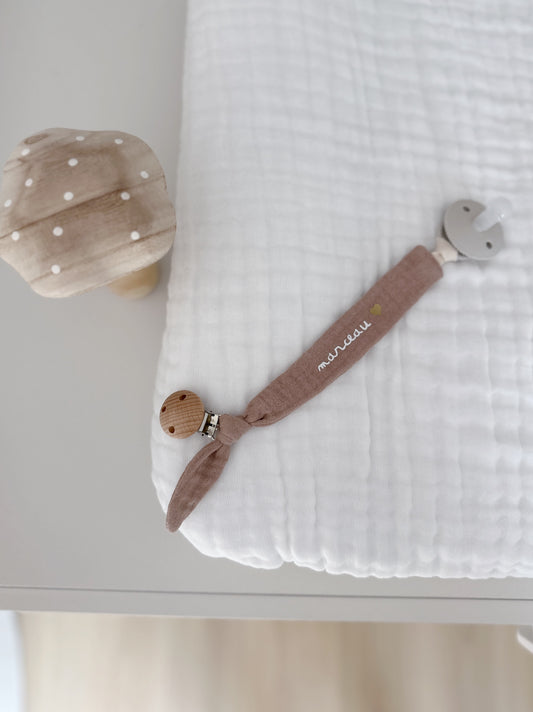 Attache tétine personnalisé - Moka