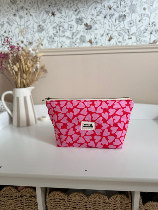 Trousse de toilette - Coeurs roses