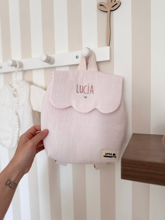 Sac à dos bébé personnalisable - Rose blush