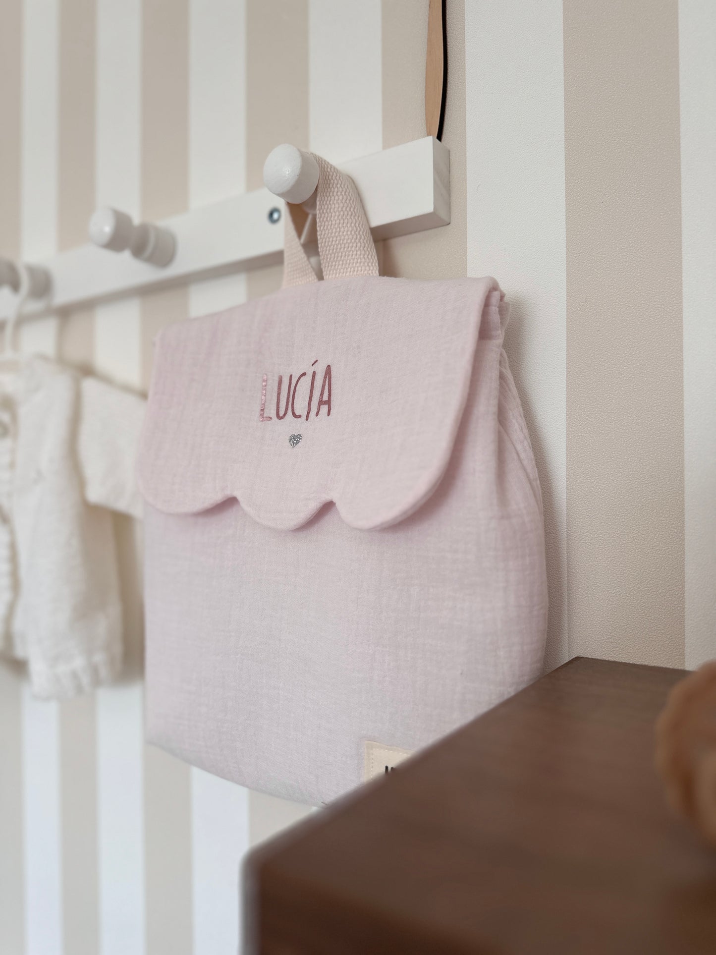 Sac à dos bébé personnalisable - Rose blush