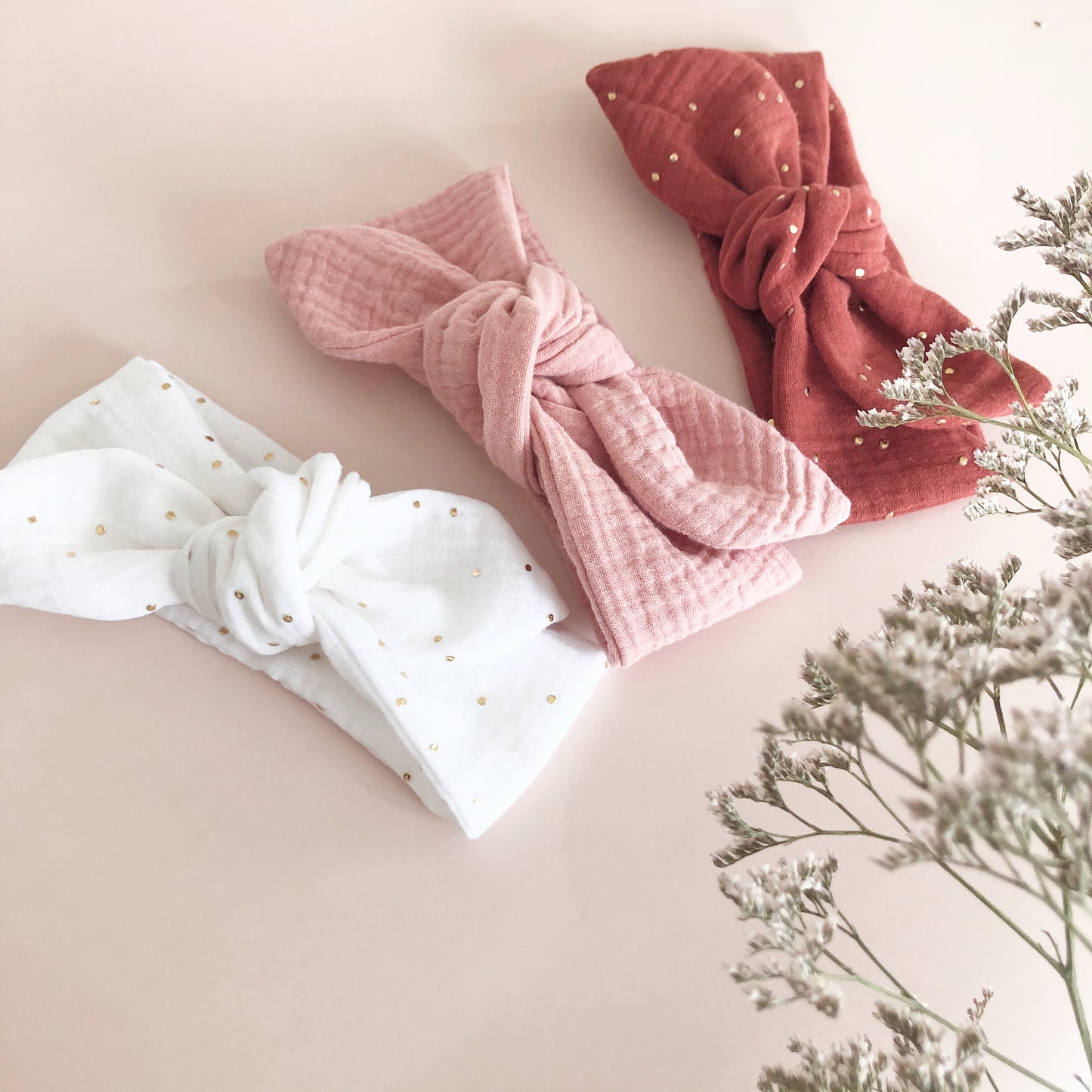 Bandeau bébé - Rose marsala