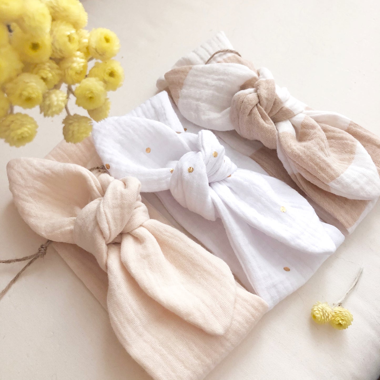 Bandeau bébé - Rayé beige
