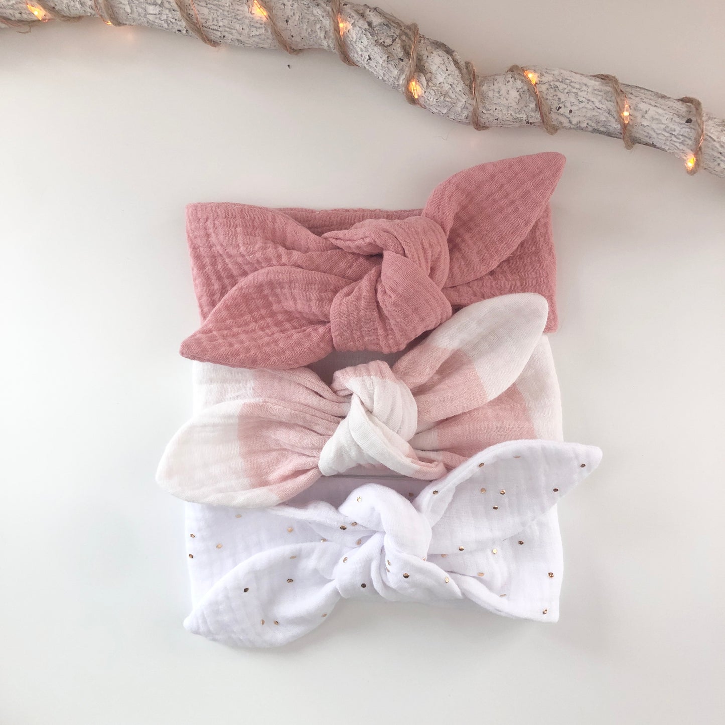 Bandeau bébé - Rayé rose