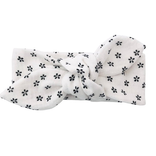 Bandeau bébé - Fleurs noires