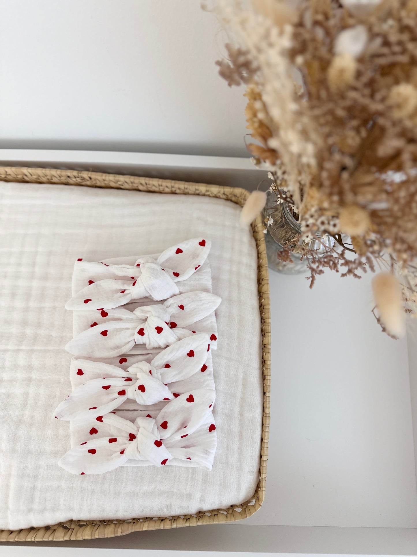 Bandeau bébé - Coeurs rouges