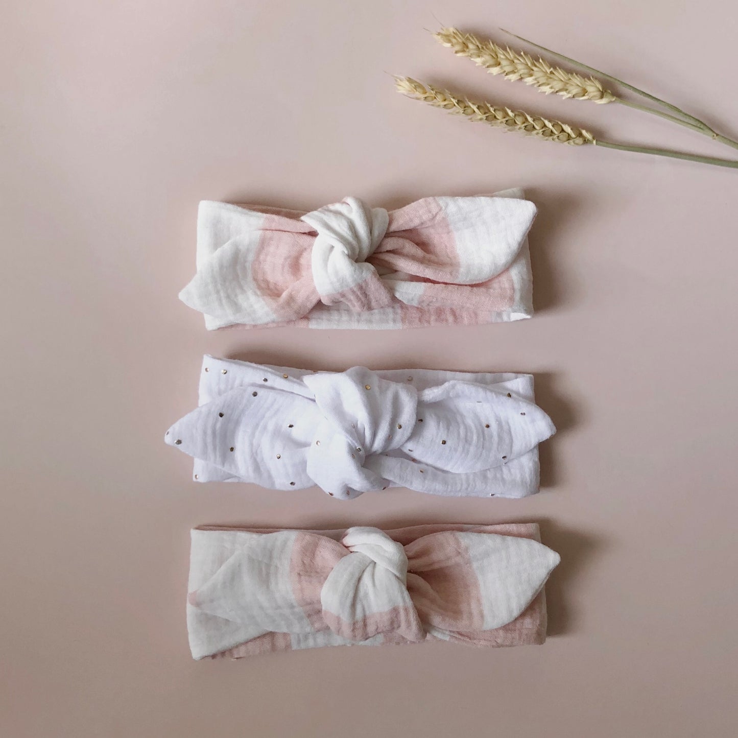 Bandeau bébé - Rayé rose