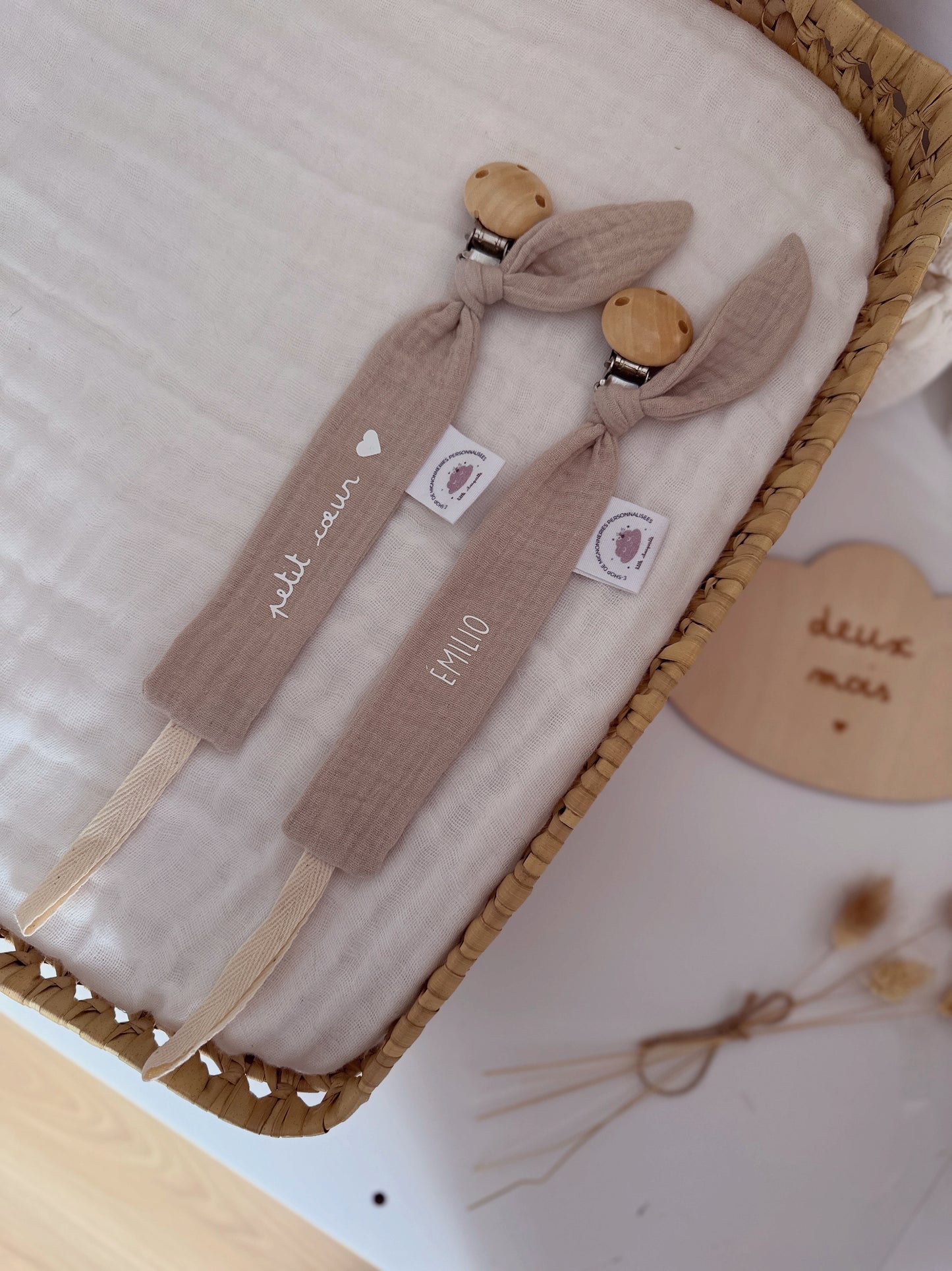 Attache tétine personnalisé - Sable