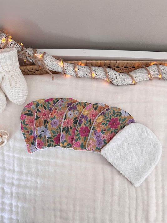 Lingettes lavables (lot de 7) - fleurs multicolores
