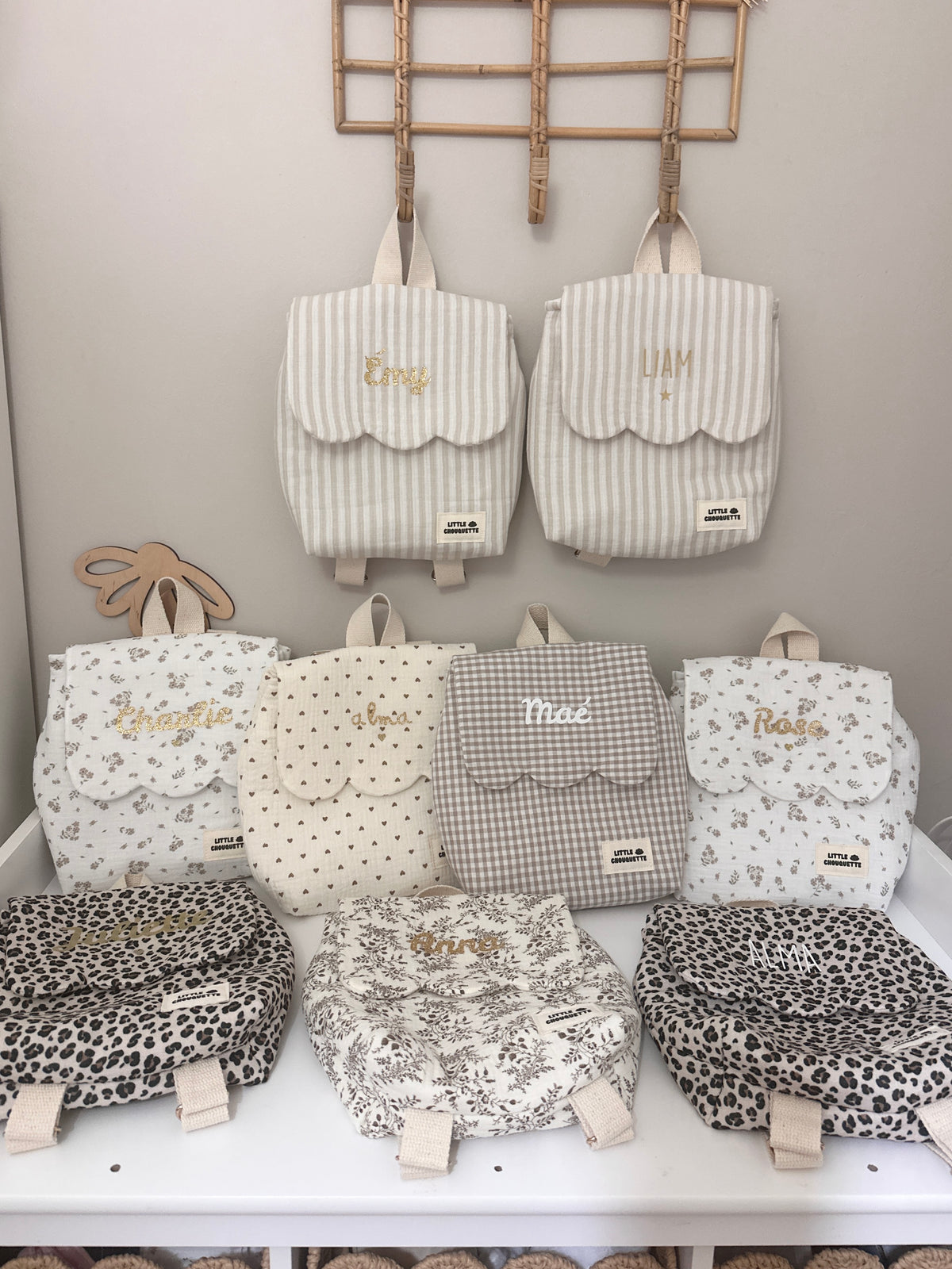 Sac à dos bébé personnalisable -  Tissus au choix