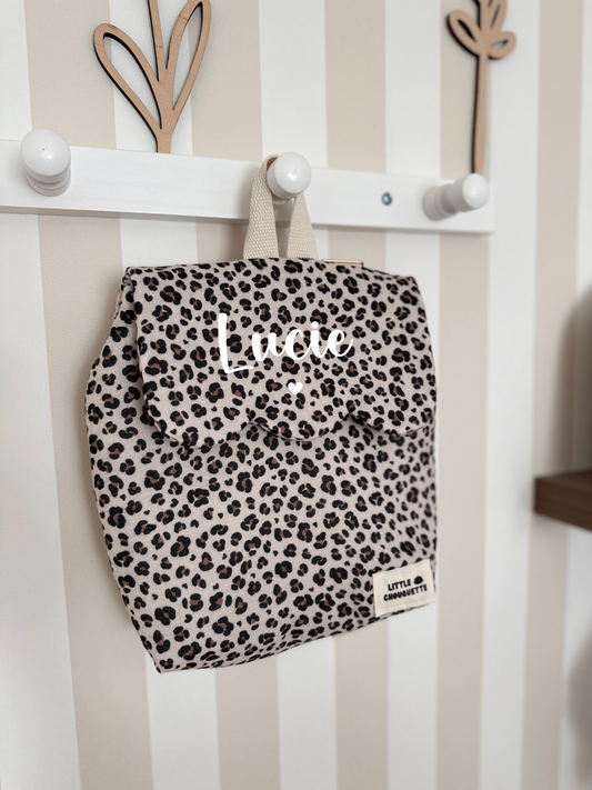 Sac à dos bébé personnalisable - Léopard marron