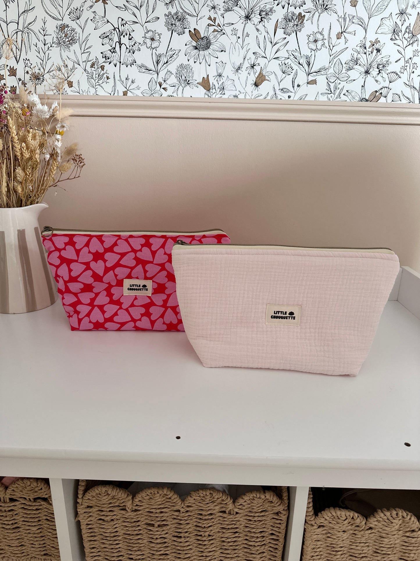 Trousse de toilette - Coeurs roses