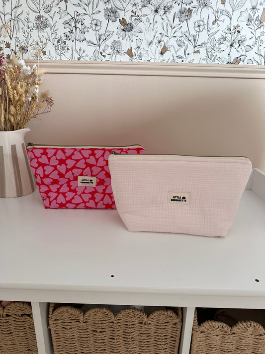 Trousse de toilette - Coeurs roses