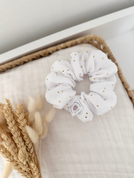 Chouchou Blanc pois or