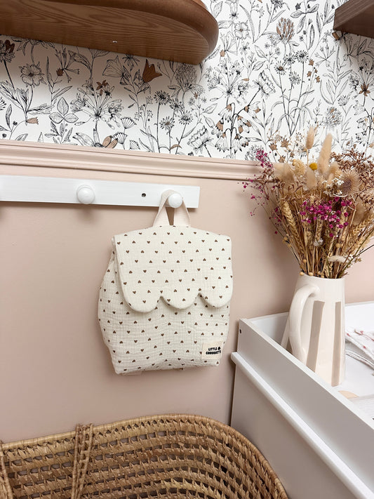 Sac à dos bébé personnalisable - Coeurs sable