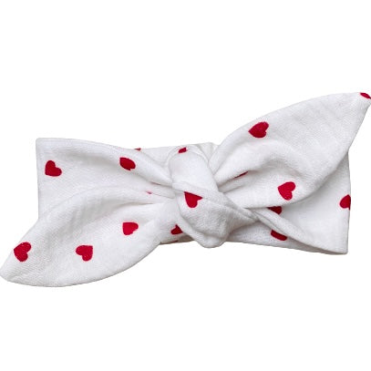 Bandeau bébé - Coeurs rouges