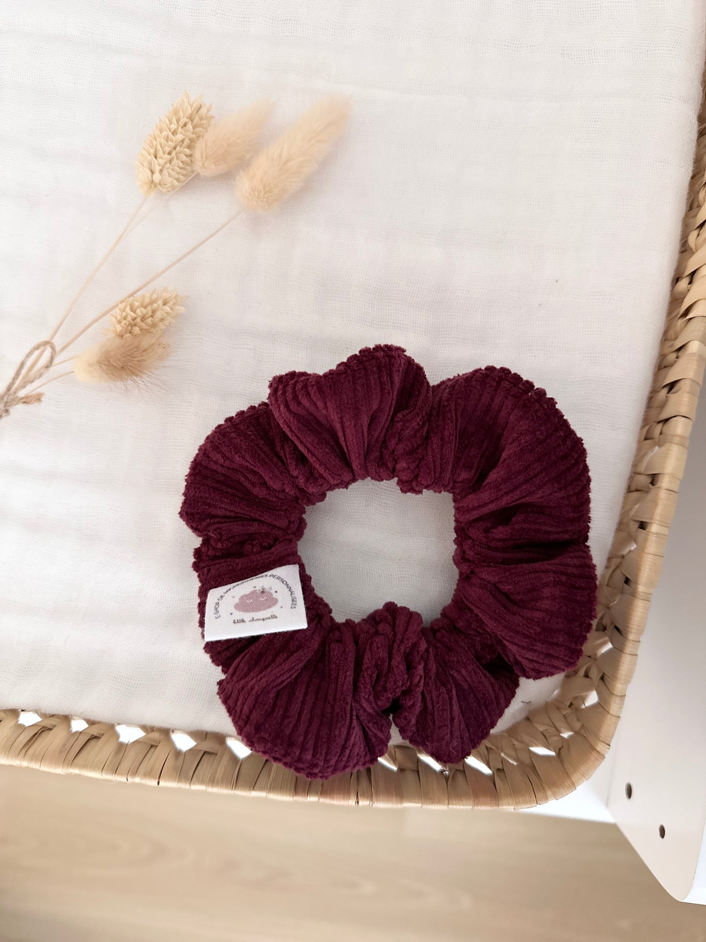 Chouchou Velour côtelé bordeaux