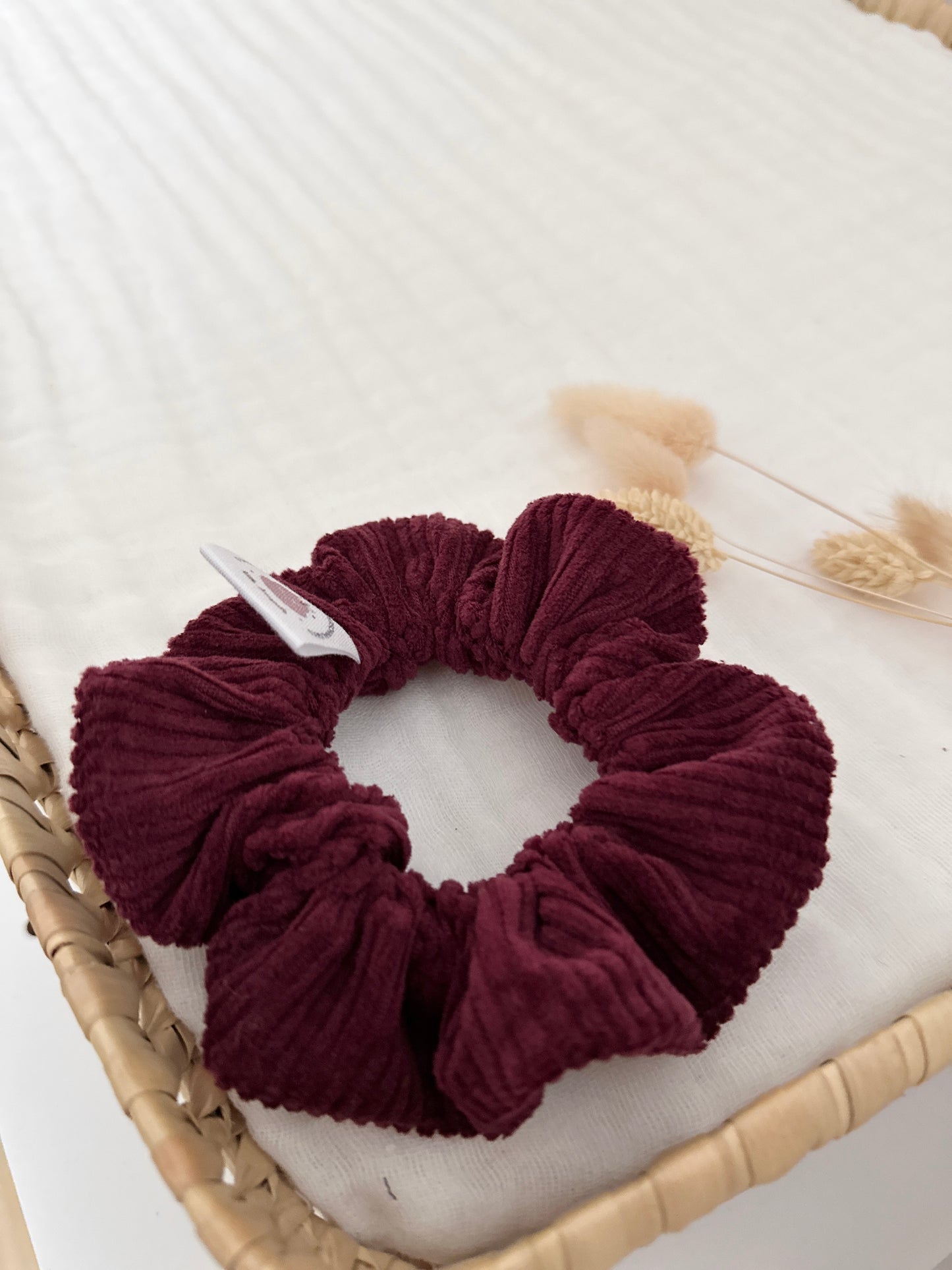 Chouchou Velour côtelé bordeaux