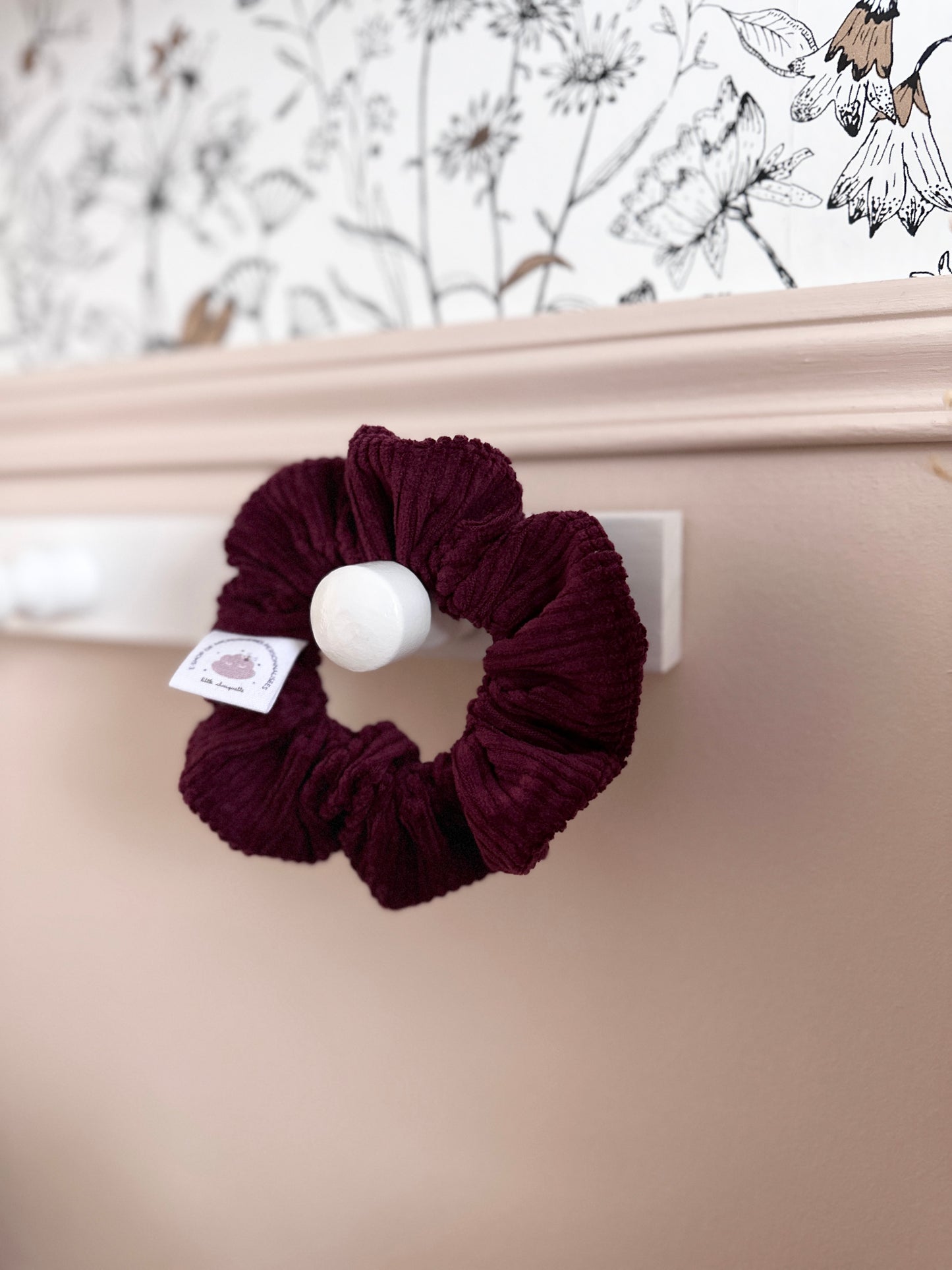 Chouchou Velour côtelé bordeaux