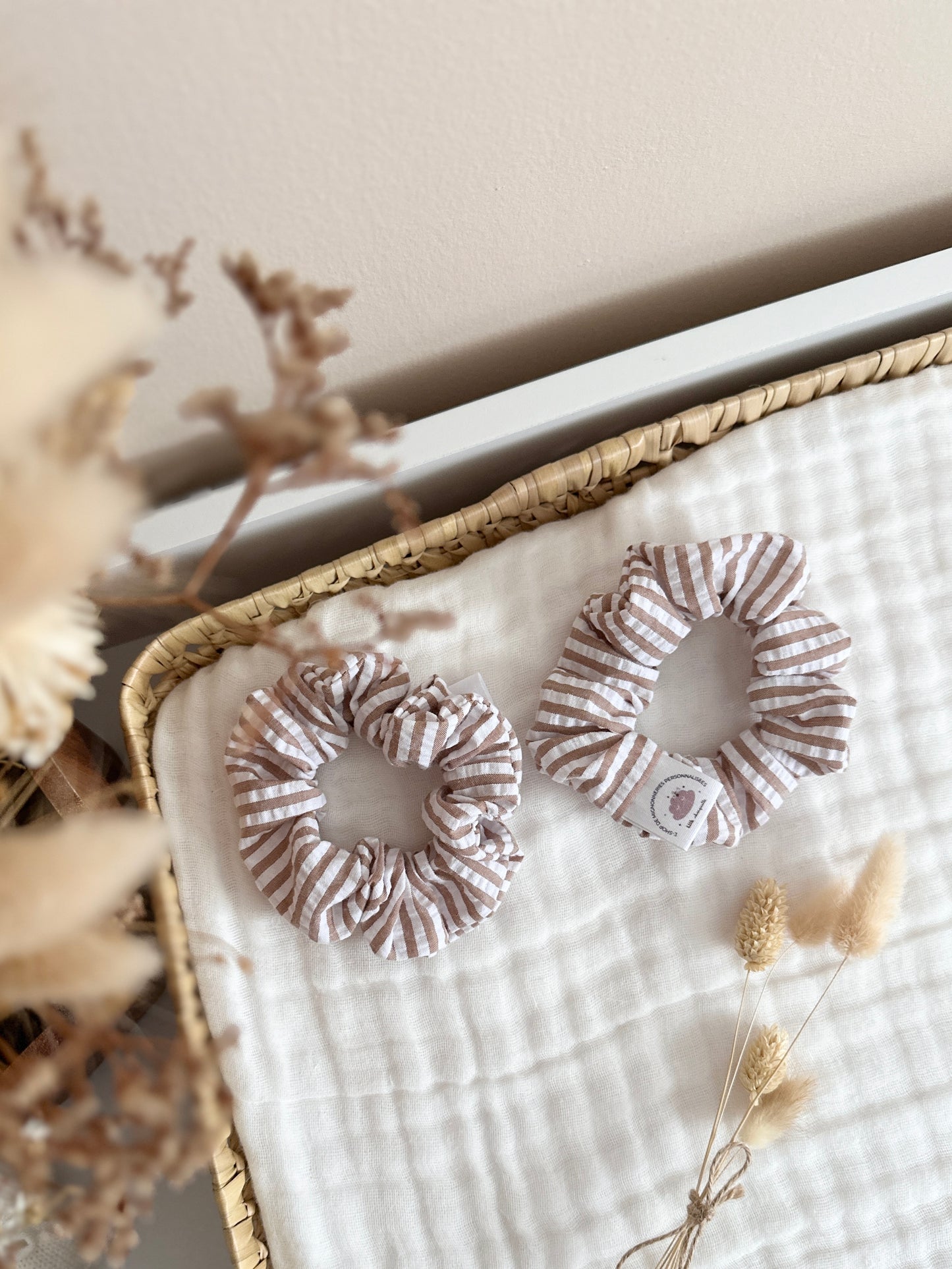 Chouchou rayures moka