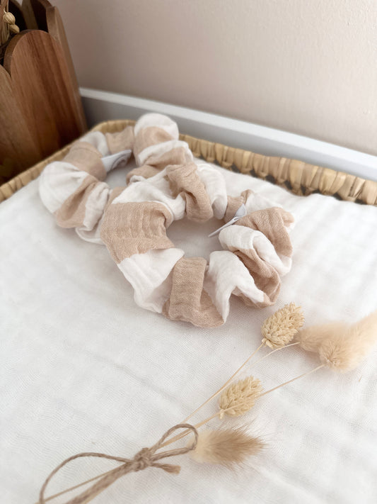 Chouchou Rayé beige