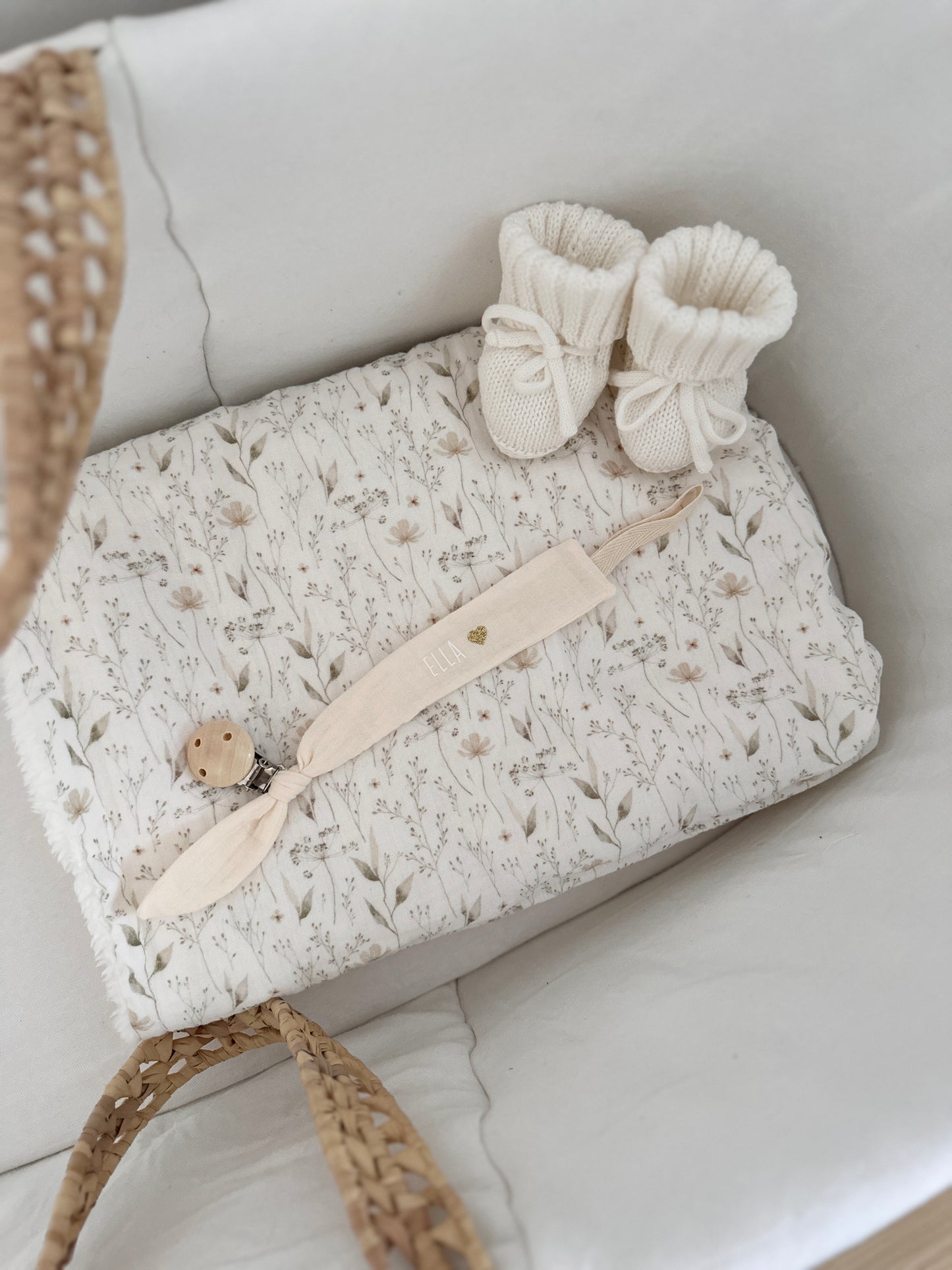 Attache tétine personnalisé - Crème