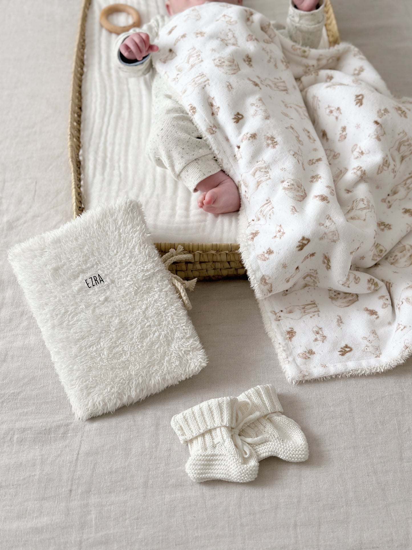 Protège carnet de santé - Moumoute écru