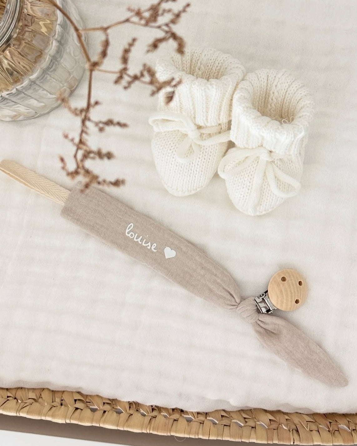 Attache tétine personnalisé - Sable