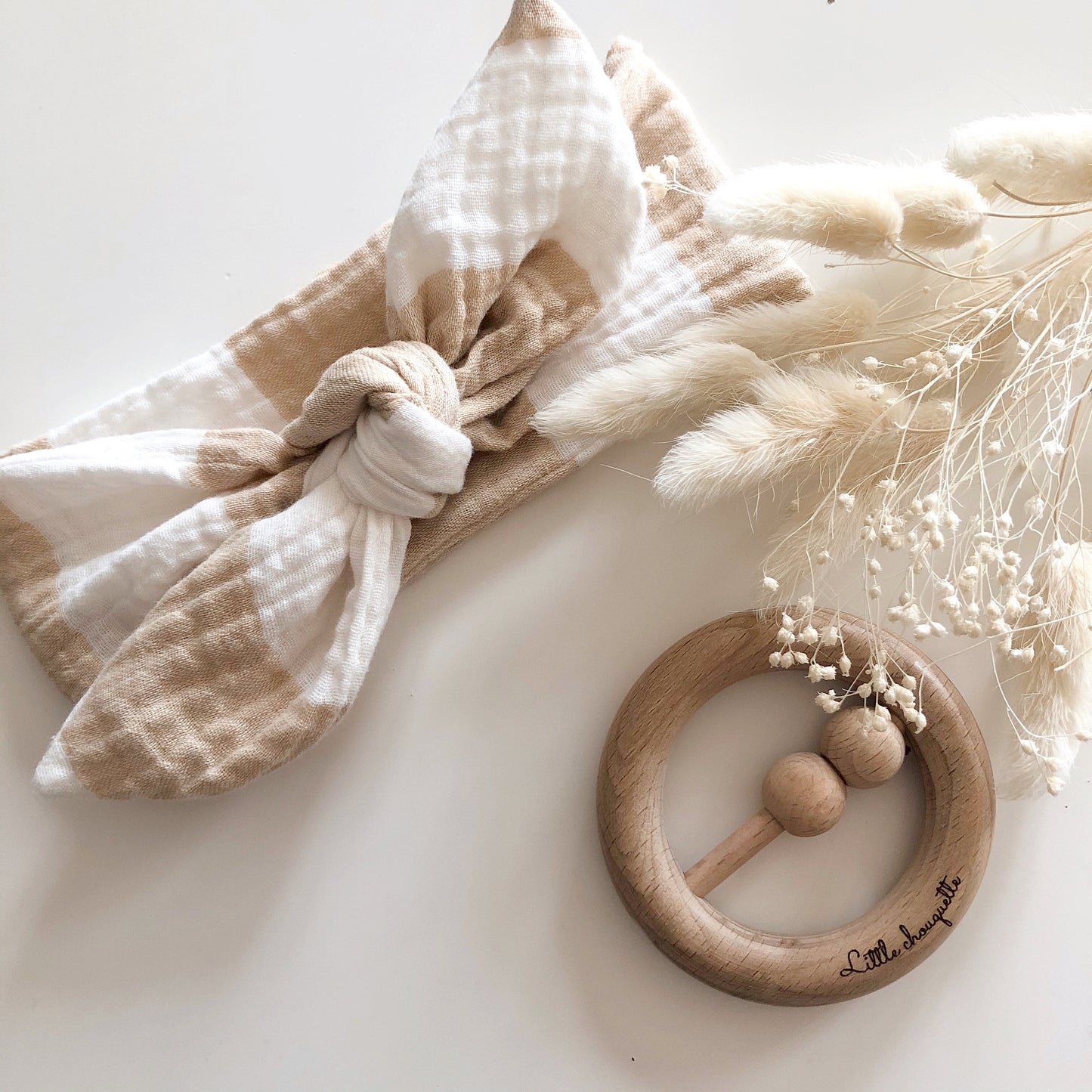 Bandeau bébé - Rayé beige